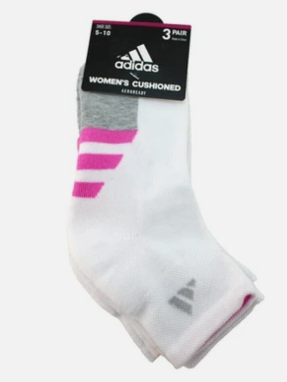 adidas All Day Training 3 Pack Quarter Athletic Climacool Socks Shoe Size 5-10
